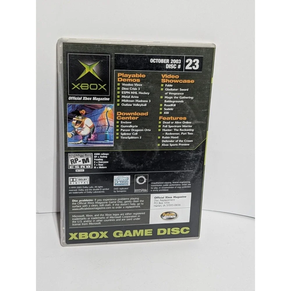OXM Xbox Demo Disc 23 Voodoo Vince‎ Dino Crisis 3 Metal Arms Y2K Retro CIB